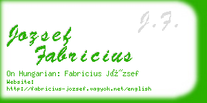 jozsef fabricius business card